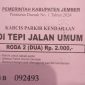 Secarik karcis parkir kendaraan roda dua di Alun-alun Kota Jember, yang tengah menjadi perbincangan warganet. ©setara.info