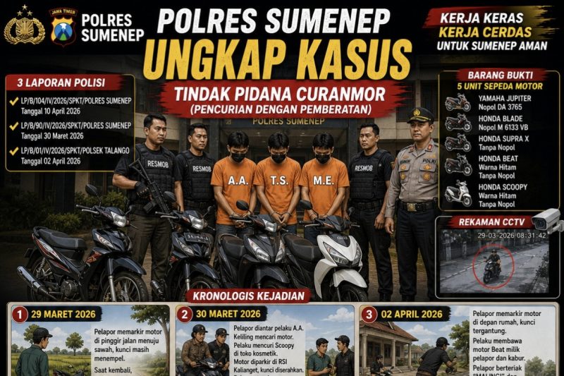 Tiga Tersangak Curanmor